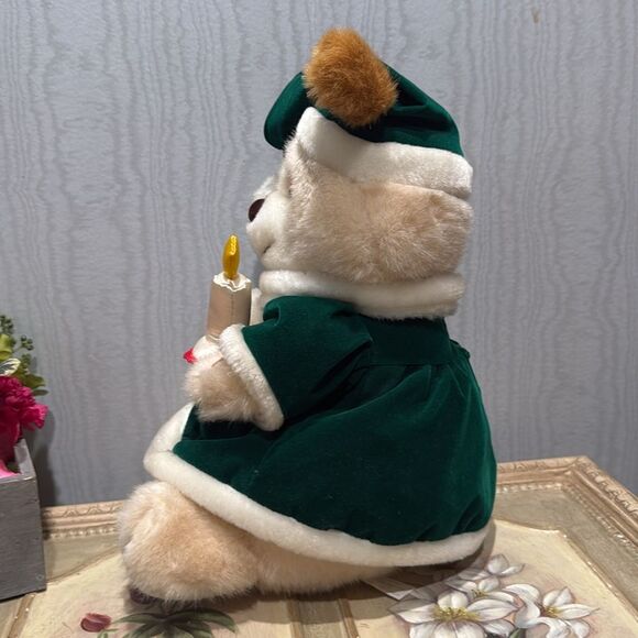 Vintage Candy Cane Lane Musical Light Up Christmas Bear Plush SEE VIDEO - Picture 2 of 8